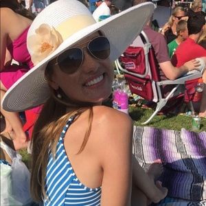 August Hat Company White and Cream Sun Hat